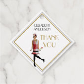 アールデコ素晴らしギャツビーサンキューブラック金ゴールドフラッパー フェイバータグ (正面)