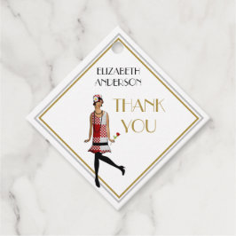 アールデコ素晴らしギャツビーサンキューブラック金ゴールドフラッパー フェイバータグ