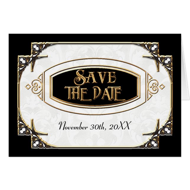 アールデコ素晴らしギャツビースタイルタイポグラフィnレース金ゴールド (正面横)