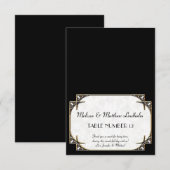 アールデコ素晴らしギャツビースタイルタイポグラフィnレース金ゴールド 招待状 (正面/裏面)