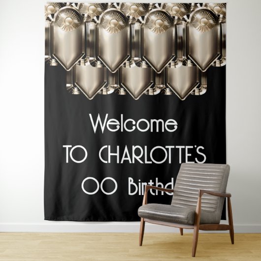 アールデコ素晴らしギャツビースタイル背景ぶら下がった壁 タペストリー (インサイチュ)