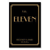 アールデコ素晴らしギャツビー結婚ブラックの表番号 テーブルナンバー (裏面)