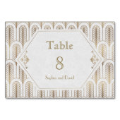 アールデコ素晴らしギャツビー結婚ホワイトの表番号 テーブルナンバー (裏面)