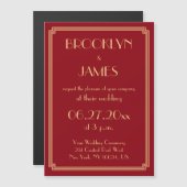 アールデコ素晴らしギャツビー赤い結婚式の招待磁石 マグネット招待状 (正面/裏面)