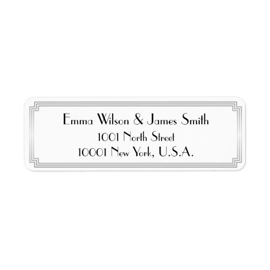 アールデコ素晴らしギャツビー銀差出人住所ラベル ラベル (正面)