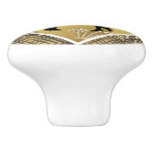 アールデコ素晴らしギャツビー黒金ゴールドフラッパーカップル セラミックノブ (側面)