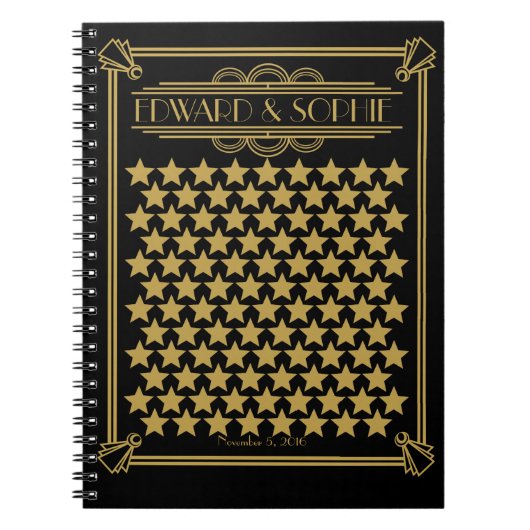 アールデコ素晴らしギャツビー1920結婚年のゲストブック ノートブック (正面)