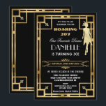 アールデコ素晴らしギャツビーRoaring 20s 30th Birthday 招待状<br><div class="desc">20代のテーマ30歳の誕生日の招待を簡単かつ迅速にローミングするこのヴィンテージアートのデコをパーソナライズカスタマイズ素晴らし、単にボタンを押すだけで文字のスタイルと配置をさらに再配列し、フォーマットする。シックなアートデコフレームと黒、白、金ゴールドの配色を搭載。一致するアイテムをストアで利用可能！ハHappy Cat Studio</div>