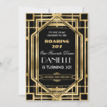 アールデコ素晴らしギャツビーRoaring 20s 30th Birthday In 招待状<br><div class="desc">20代のテーマ30歳の誕生日の招待を簡単かつ迅速にローミングするこのヴィンテージアートのデコをパーソナライズカスタマイズ素晴らし、単にボタンを押すだけで文字のスタイルと配置をさらに再配列し、フォーマットする。シックなアートデコフレームとブラックと金ゴールドの配色を搭載。一致するアイテムをストアで利用可能！ハHappy Cat Studio</div>