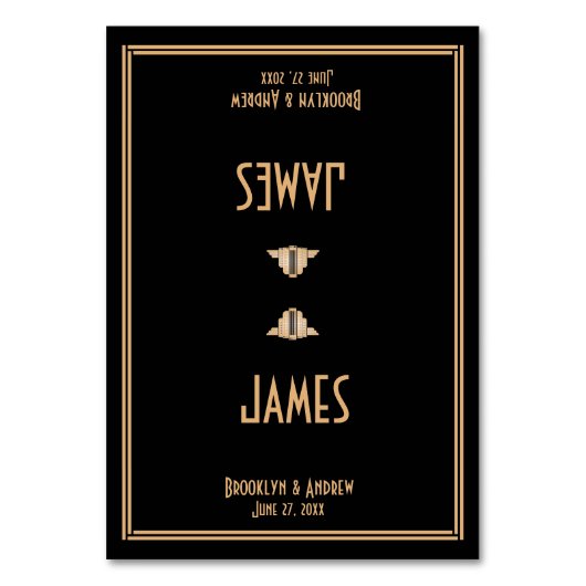 アールデコ素晴らしブラック結婚ギャツビー座席表 テーブルナンバー (正面)