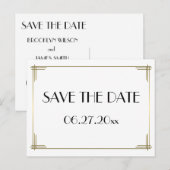 アールデコ素晴らしホワイト・ギャツビー日付はがきを保存 案内ポストカード (正面/裏面)