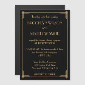 アールデコ素晴らしヴィンテージ結婚ギャツビー マグネット招待状 (正面/裏面)