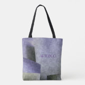 アールデコ紫と緑の抽象芸術パターン トートバッグ (裏面)