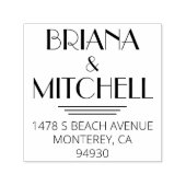 アールデコ結婚のカップルまたは家族の差出人住所 セルフインキングスタンプ (デザイン)