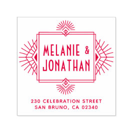 アールデコ結婚のフレーム差出人住所 セルフインキングスタンプ