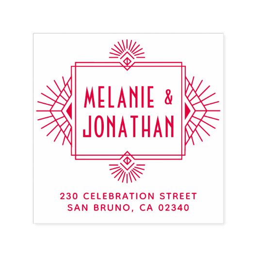 アールデコ結婚のフレーム差出人住所 セルフインキングスタンプ (デザイン)