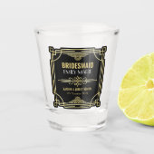 アールデコ結婚のブライドメイド金ゴールドブラック1920年代 ショットグラス (正面)