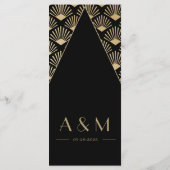 アールデコ結婚のブラック金ゴールド20年代ヴィンテージ メニュー (裏面)