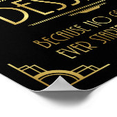 アールデコ結婚のプリントのデザート記号 ポスター (角)