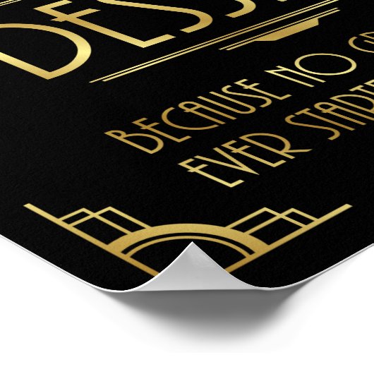 アールデコ結婚のプリントのデザート記号 ポスター (角)