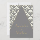 アールデコ結婚のリハーサルディナーグレーヴィンテージ 招待状 (裏面)