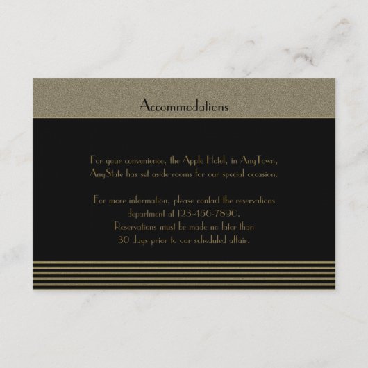 アールデコ結婚の挿入 エンクロージャーカード (正面)