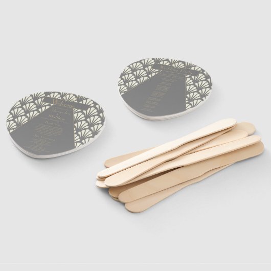 アールデコ結婚の灰色の轟音20代ヴィンテージ ハンドファン (組立なし)