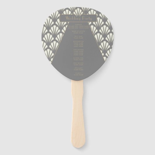 アールデコ結婚の灰色の轟音20代ヴィンテージ ハンドファン (裏面)