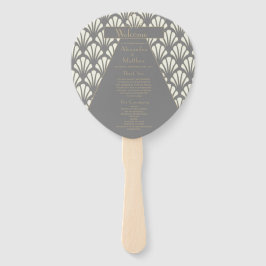 アールデコ結婚の灰色の轟音20代ヴィンテージ ハンドファン