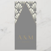 アールデコ結婚の灰色の轟音20代ヴィンテージ メニュー (裏面)