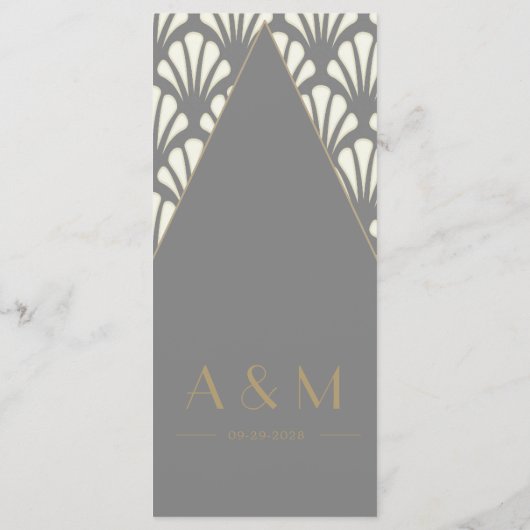 アールデコ結婚の灰色の轟音20代ヴィンテージ メニュー (裏面)