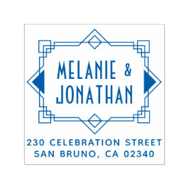 アールデコ結婚の縁ど差出人住所 セルフインキングスタンプ