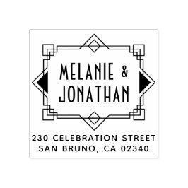 アールデコ結婚の縁ど差出人住所 ラバースタンプ