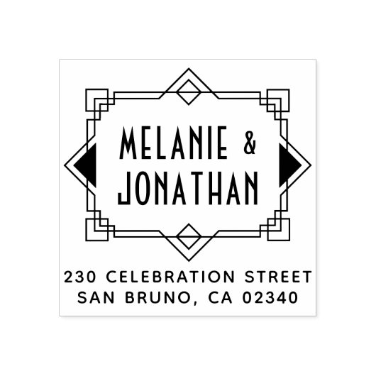 アールデコ結婚の縁ど差出人住所 ラバースタンプ (インプリント)