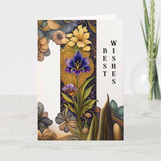 アールデコ結婚の花 カード (正面)