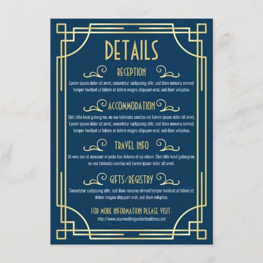 アールデコ結婚の詳細マップ宿泊情報 エンクロージャーカード (正面)