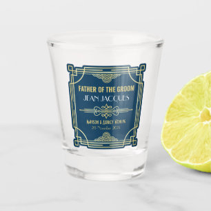 アールデコ結婚の金ゴールドの父 ショットグラス