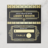 アールデコ結婚の金ゴールドブラックエレガント設定 プレイスカード (外部開封)