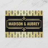 アールデコ結婚の金ゴールドブラックエレガント設定 プレイスカード (裏面)