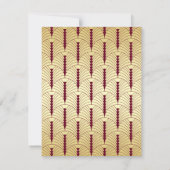 アールデコ結婚の金ゴールドBurgundy RSVP応答 招待状 (裏面)