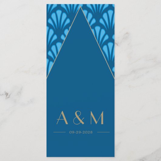 アールデコ結婚の青い轟音20代ヴィンテージ メニュー (裏面)