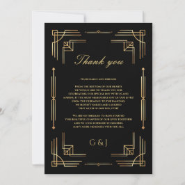 アールデコ結婚の高級結婚サンキューカード サンキューカード