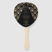 アールデコ結婚の黒い轟音20代ヴィンテージ ハンドファン (正面)