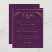 アールデコ結婚のThank You Noteカード サンキューカード (正面/裏面)