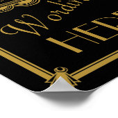 アールデコ結婚またはパーティーの署名は独自にする ポスター (角)