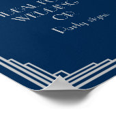 アールデコ結婚またはパーティーの署名は独自にする ポスター (角)