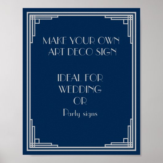 アールデコ結婚またはパーティーの署名は独自にする ポスター (正面)