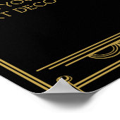 アールデコ結婚またはパーティーの署名は独自にする ポスター (角)