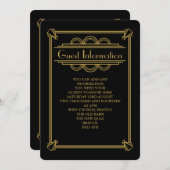 アールデコ結婚またはパーティー招待状プリントカード 招待状 (正面/裏面)