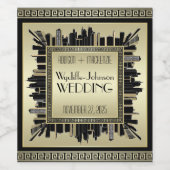 アールデコ結婚ズきらめくワイン金ゴールドギャツビーグラマー ワインラベル (シングルラベル)